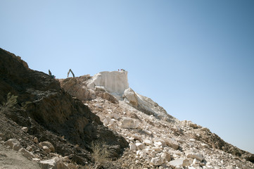 Fototapeta premium marble quarry in Hajar mountains, Oman
