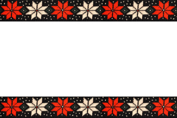 Christmas background with knitted border
