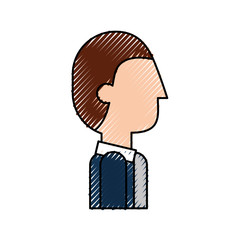profile cartoon man business character male vector illustration