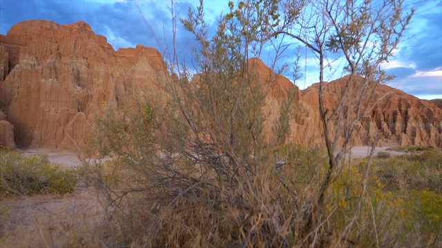 Eroded hoodoo formations in Cathedral Gorge State Park in eastern Nevada, slow motion