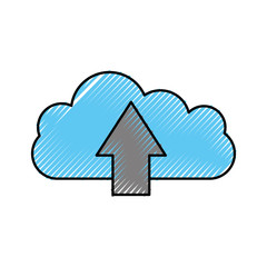 cloud computing arrow upload storage information vector illustration