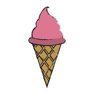 ice cream cone icon image vector illustration design