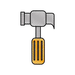 hammer tool construction repair hard work vector illustration