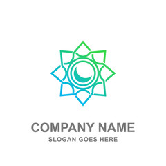 Abstract Geometric Ornament Flower Logo Vector 