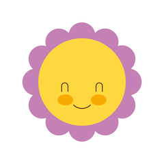 cute flower baby shower decoration greeting vector illustration