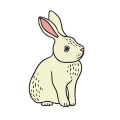Obraz premium Little White Rabbit Vector Illustration