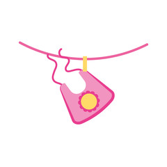 baby girl bib shower clothes cute icon vector illustration