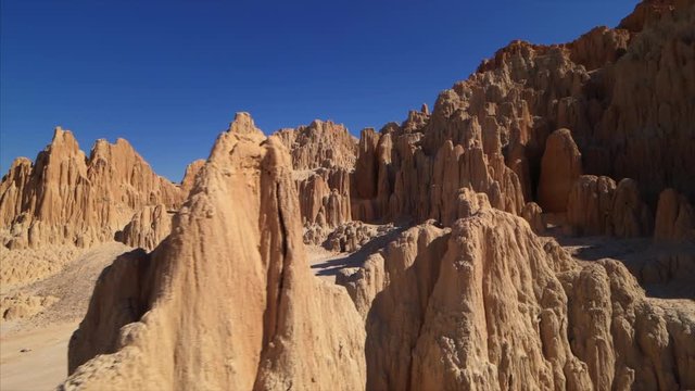 Eroded hoodoo formations in Cathedral Gorge State Park in eastern Nevada, slider