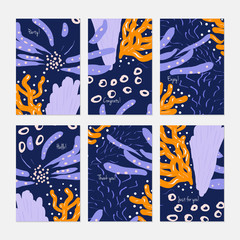 Abstract underwater seaweed dotted