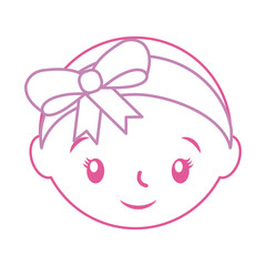 happy and smiling baby girl adorable vector illustration