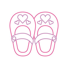 cute girl shoes baby shower decoration celebration vector illustration
