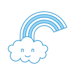 cartoon cute cloud rainbow baby shower image vector illustration