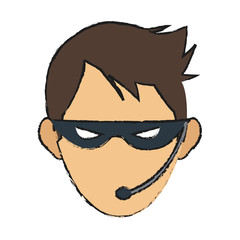 Bad man with mask icon vector illustration graphic design