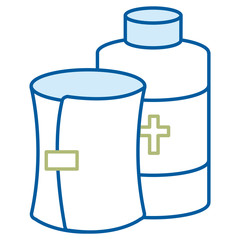 bottle medical with band vector illustration design