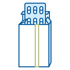capsules drugs in box vector illustration design