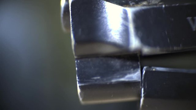Macro shooting as a disassembled gun dress the shutter