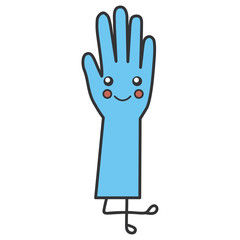 surgical golves rubber kawaii character vector illustration design