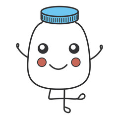 bottle medical kawaii character vector illustration design