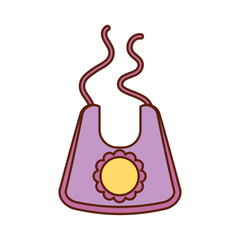 baby girl bib shower clothes cute icon vector illustration