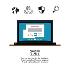 Cloud computing service icon vector illustration graphic design