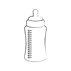 baby shower bottle milk little decorative vector illustration