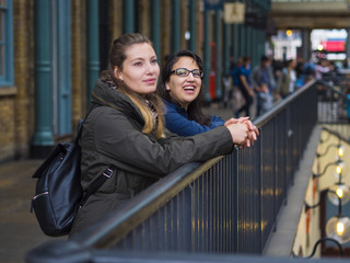 Two girls visit London and enjoy the trip and sightseeing