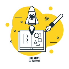 Creative process infographic icon vector illustration graphic design