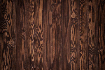 Obraz premium Background of brown old natural wood planks Dark aged empty rural room with tree floor pattern texture