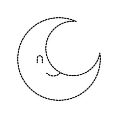 cute cartoon moon baby shower decoration vector illustration