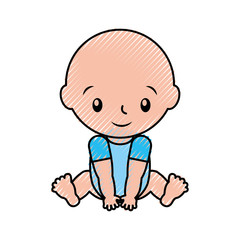 baby shower boy childhood celebration image vector illustration