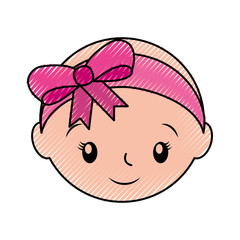 happy and smiling baby girl adorable vector illustration