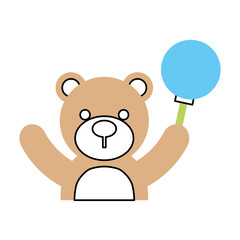 baby shower teddy boy rattler toy animal vector illustration