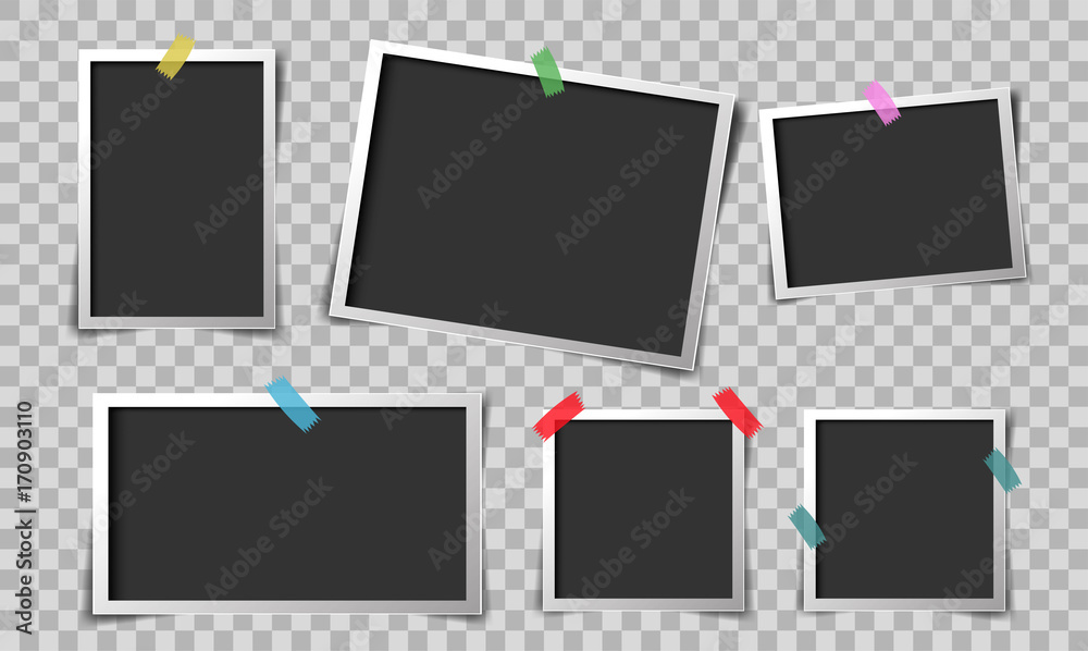 Poster paper retro photo frame vector design