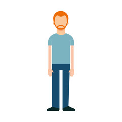 male avatar cartoon standing character man vector illustration