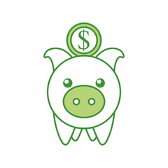 investment piggy coin dollar banking saving vector illustration