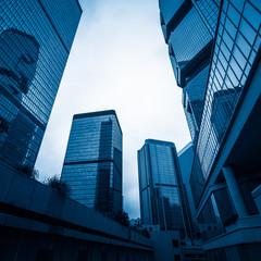 Fototapeta na wymiar Skyscraper from a low angle view in Hong Kong,China.