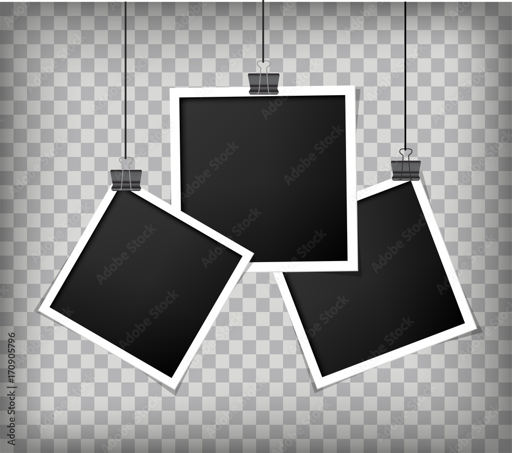 Poster paper retro photo frame vector design