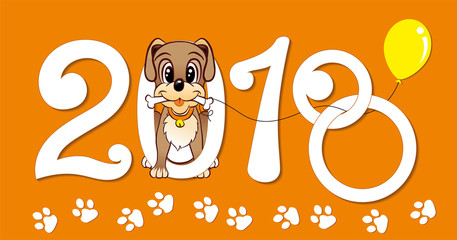 Happy new year of dog 2018, dog & spring.