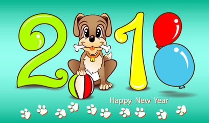 Happy new year of dog 2018, dog & spring.