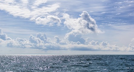 Sunny day. Sky cloud and landscape.