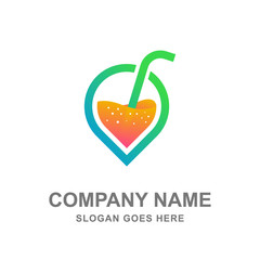 Fruit Juice Fresh Drink Logo Vector Design