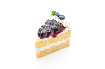 blueberry cake on white background