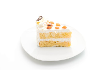 macadamia cake on white background