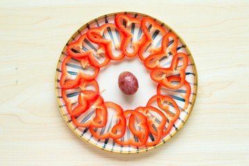 red Object clips attach and arranged.