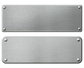 metal plates set with rivets isolated 3d illustration with clipping paths included