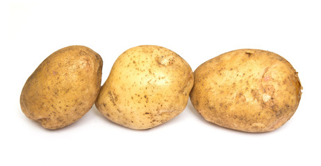 potatoes on a white background