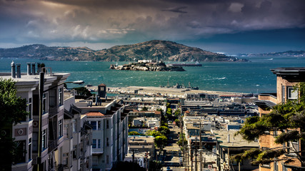 Alcatraz & San Francisco Bay - obrazy, fototapety, plakaty