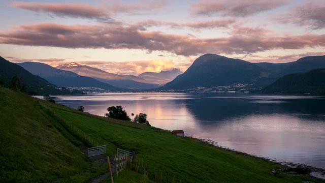 Time-lapse view on &Oslash;rsta in Norway 4K