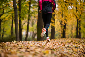 Running woman - Cardio workout outdoors.