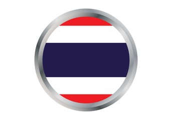 Flag of Thailand, in concept circle on metal button